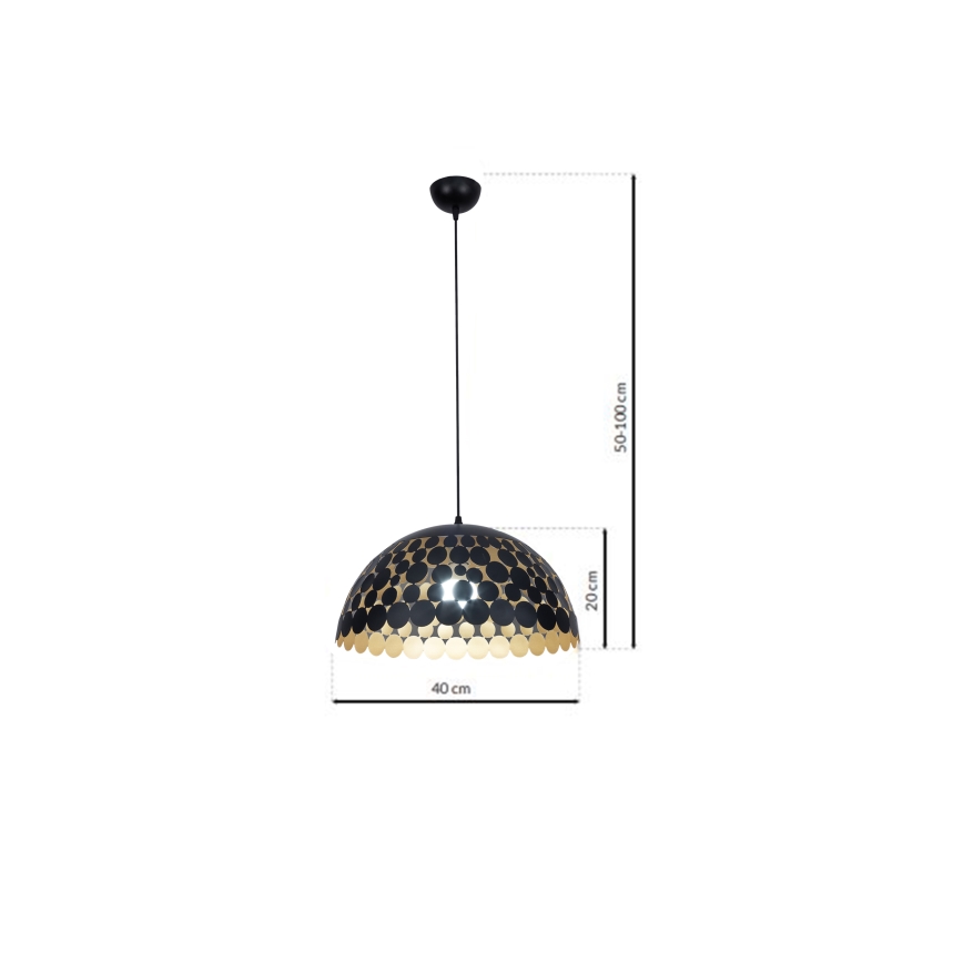 Luster na sajli LISA BLACK 1xE27/60W/230V
