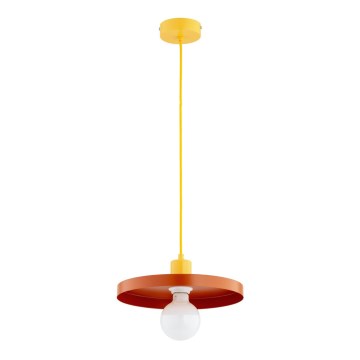 Luster na sajli LITO 1xE27/15W/230V bakrena/žuta