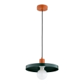 Luster na sajli LITO 1xE27/15W/230V, zelena/bakrena