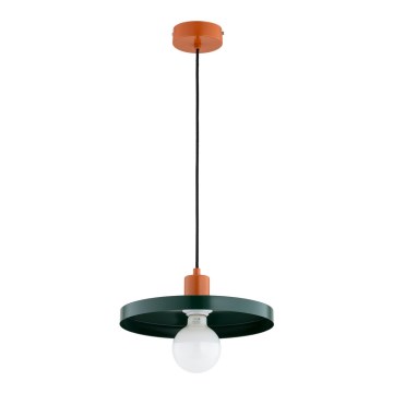 Luster na sajli LITO 1xE27/15W/230V, zelena/bakrena