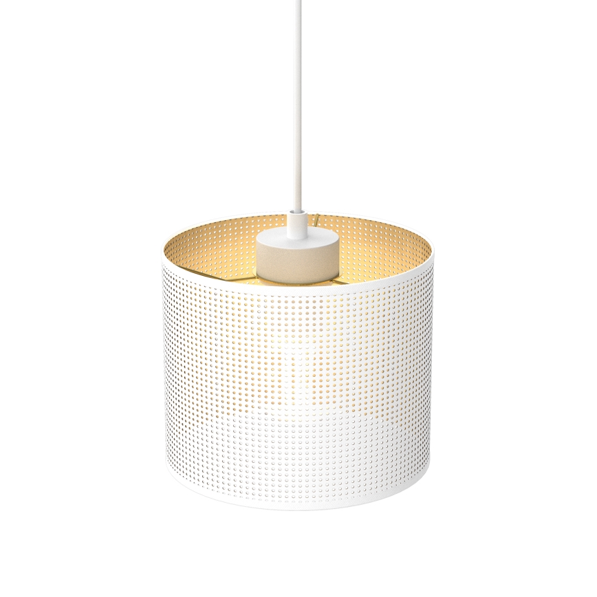 Luster na sajli LOFT SHADE 1xE27/60W/230V pr. 18 cm bijela/zlatna