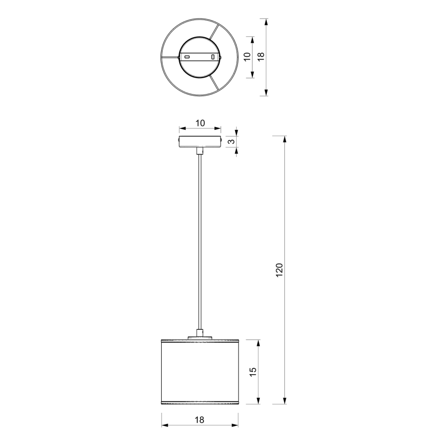 Luster na sajli LOFT SHADE 1xE27/60W/230V pr. 18 cm bijela/zlatna