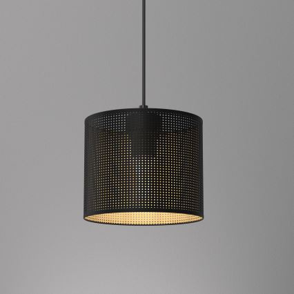 Luster na sajli LOFT SHADE 1xE27/60W/230V pr. 18 cm crna/zlatna