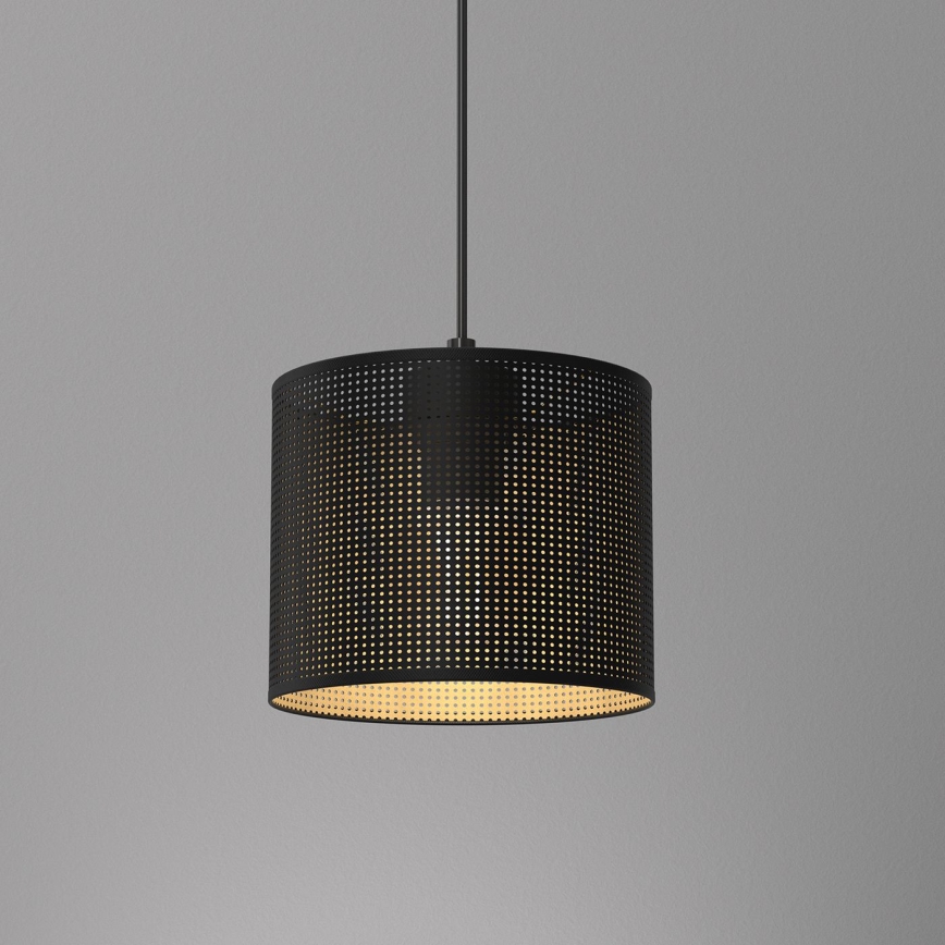 Luster na sajli LOFT SHADE 1xE27/60W/230V pr. 18 cm crna/zlatna