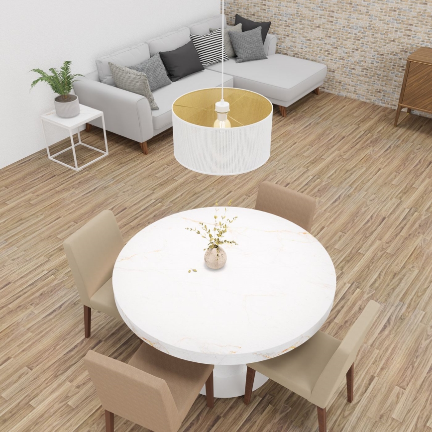 Luster na sajli LOFT SHADE 1xE27/60W/230V pr. 40 cm bijela/zlatna