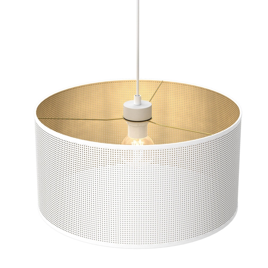Luster na sajli LOFT SHADE 1xE27/60W/230V pr. 40 cm bijela/zlatna