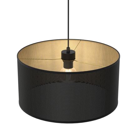 Luster na sajli LOFT SHADE 1xE27/60W/230V pr. 40 cm crna/zlatna