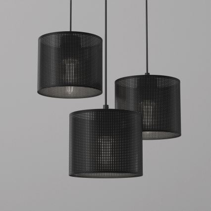 Luster na sajli LOFT SHADE 3xE27/60W/230V crna