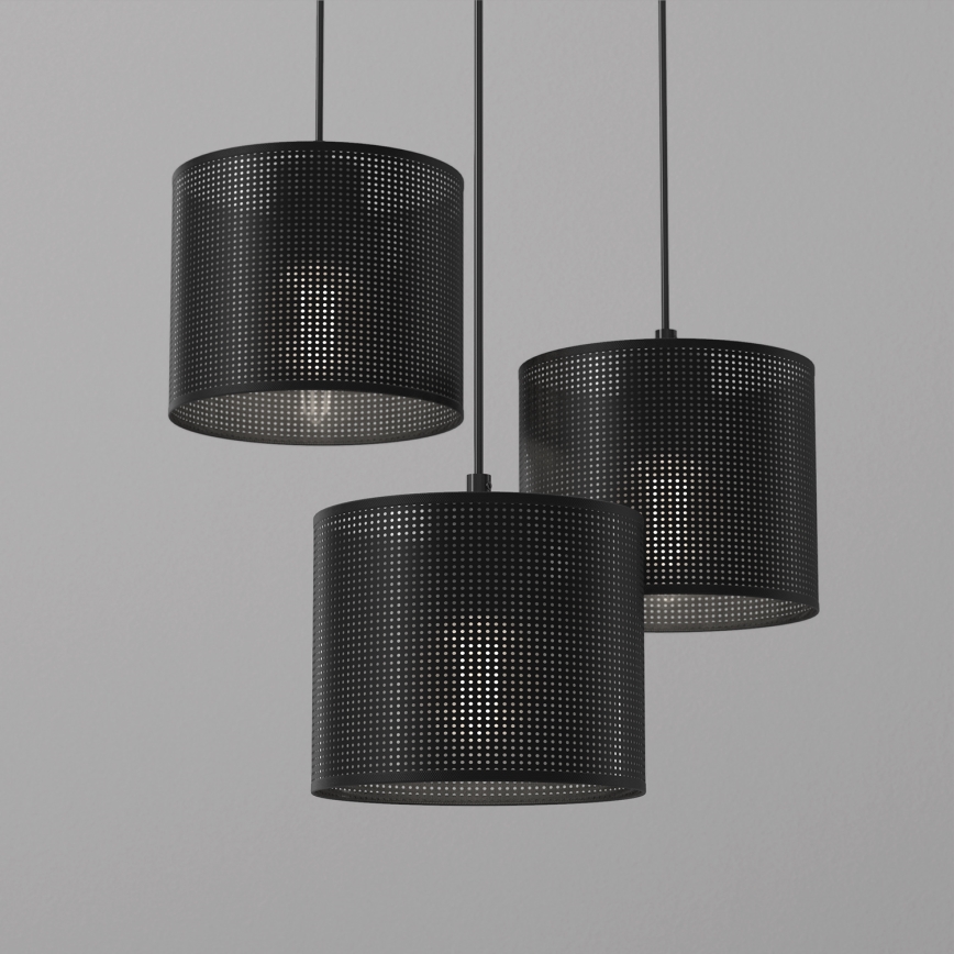 Luster na sajli LOFT SHADE 3xE27/60W/230V crna