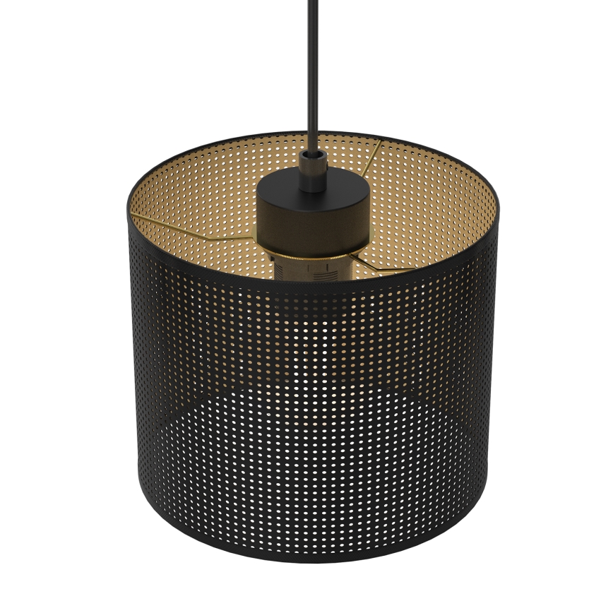 Luster na sajli LOFT SHADE 3xE27/60W/230V crna/zlatna