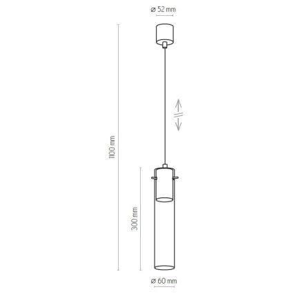 Luster na sajli LOOK GRAPHITE 1xGU10/10W/230V