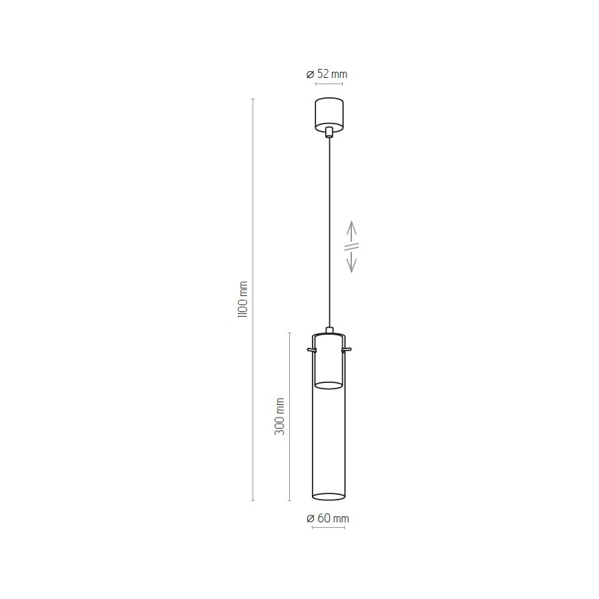 Luster na sajli LOOK GRAPHITE 1xGU10/10W/230V