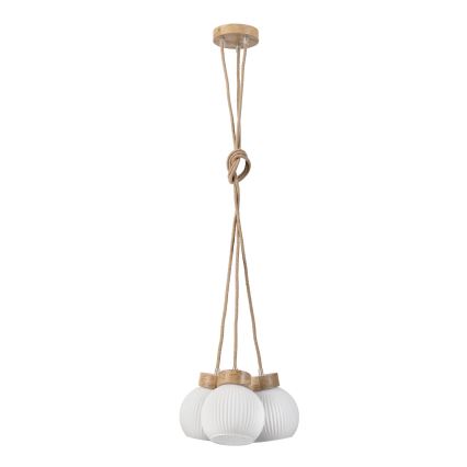 Luster na sajli LOOMIS 3xE27/15W/230V 130 cm bež/hrast
