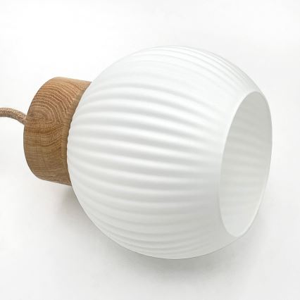 Luster na sajli LOOMIS 3xE27/15W/230V 83 cm bež/hrast