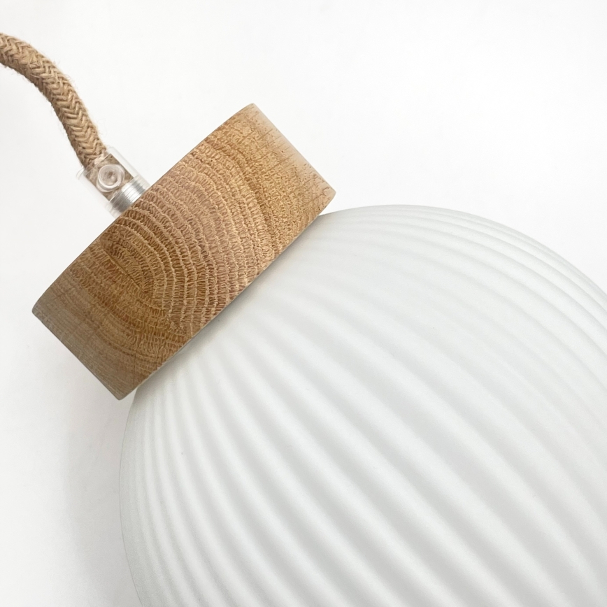 Luster na sajli LOOMIS 3xE27/15W/230V 83 cm bež/hrast