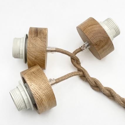 Luster na sajli LOOMIS 3xE27/15W/230V 83 cm bež/hrast