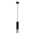Luster na sajli LOOPEZ 1xGU10/10W/230V crna/sjajni krom