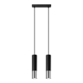 Luster na sajli LOOPEZ 2xGU10/10W/230V crna/sjajni krom