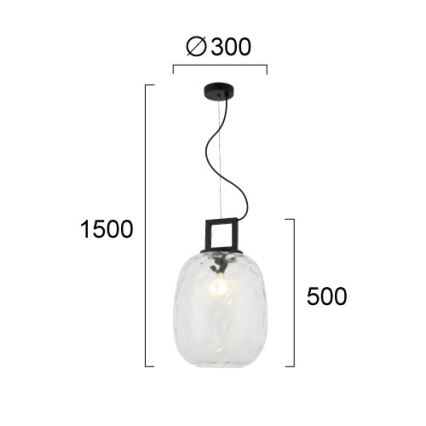 Luster na sajli LUCY 1xE27/40W/230V crna
