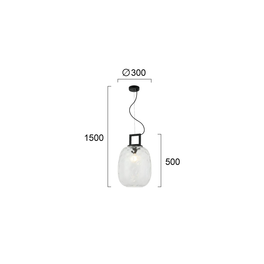 Luster na sajli LUCY 1xE27/40W/230V crna