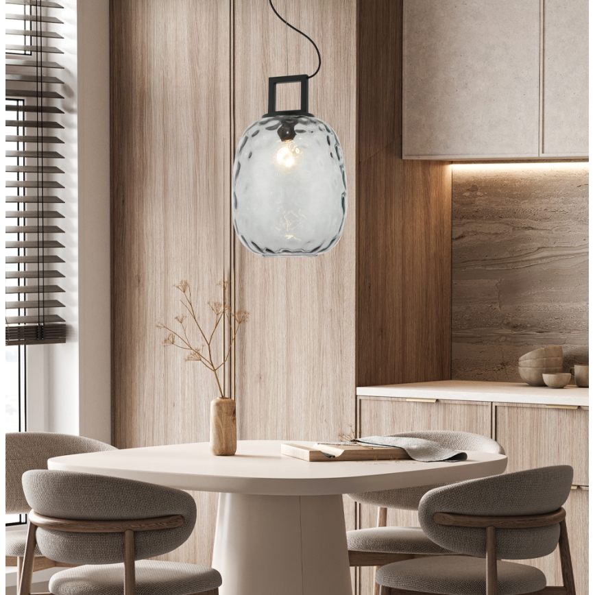 Luster na sajli LUCY 1xE27/40W/230V u dimnoj crnoj boji