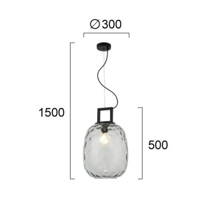 Luster na sajli LUCY 1xE27/40W/230V u dimnoj crnoj boji