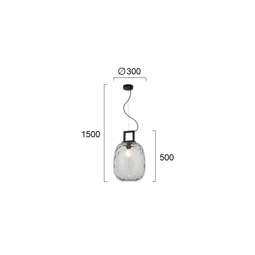Luster na sajli LUCY 1xE27/40W/230V u dimnoj crnoj boji