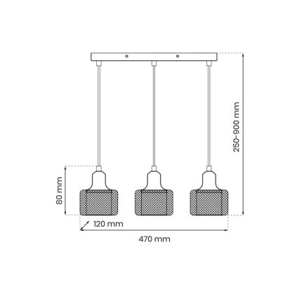 Luster na sajli LUMI 3xG9/8W/230V