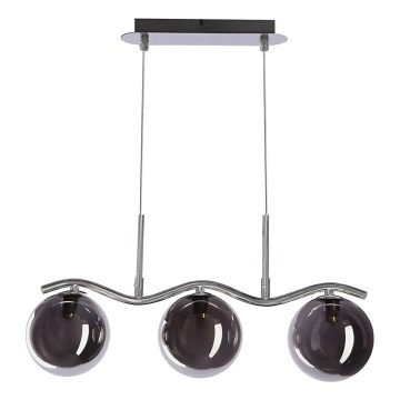Luster na sajli LUMOS 3xG9/20W/230V, dimno crne boje