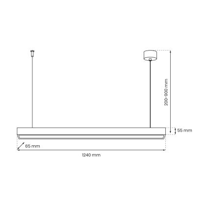 Luster na sajli LUNGO T8 1xG13/18W/230V crna