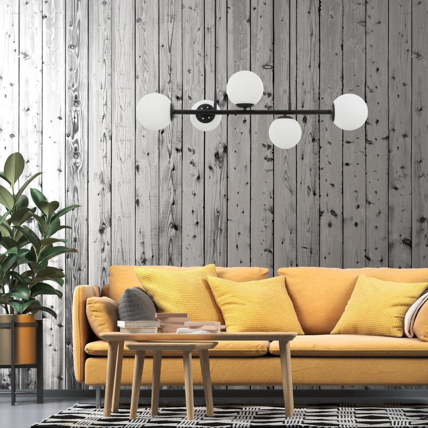 Luster na sajli MADDIE 5xE14/5W/230V crni