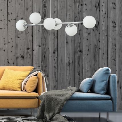 Luster na sajli MADDIE 6xE14/5W/230V sjajni krom