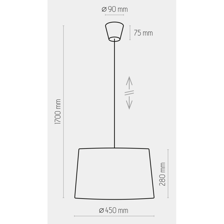 Luster na sajli MAJA 1xE27/25W/230V siva