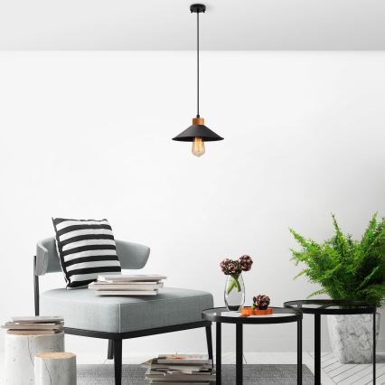 Luster na sajli MANAVGAT 1xE27/40W/230V crna/smeđa