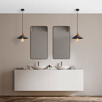 Luster na sajli MANAVGAT 1xE27/40W/230V crna/smeđa