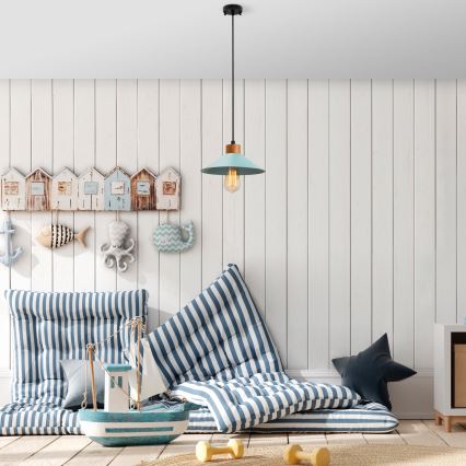 Luster na sajli MANAVGAT 1xE27/40W/230V plava/smeđa