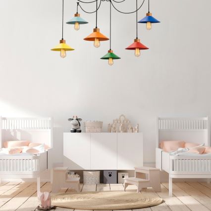 Luster na sajli MANAVGAT 6xE27/40W/230V pauk višebojni