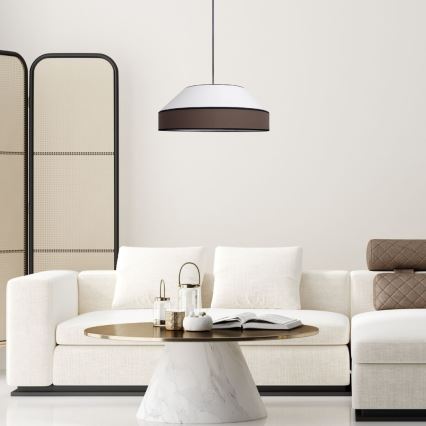 Luster na sajli MANISO 1xE27/60W/230V pr. 45 cm bijela/smeđa