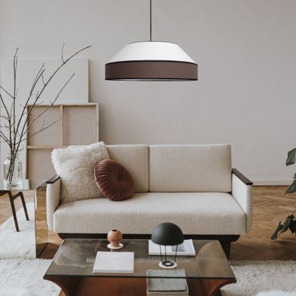 Luster na sajli MANISO 1xE27/60W/230V pr. 45 cm bijela/smeđa