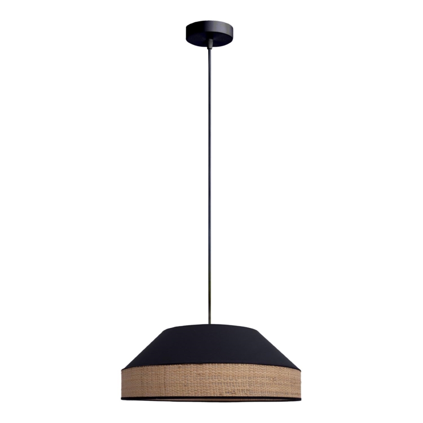Luster na sajli MANISO 1xE27/60W/230V pr. 45 cm crna/bež