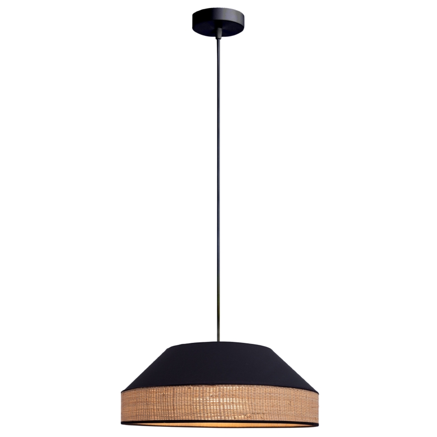 Luster na sajli MANISO 1xE27/60W/230V pr. 45 cm crna/bež