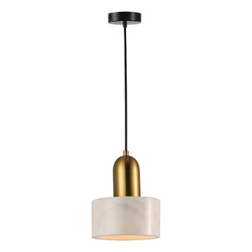 Luster na sajli MARBLE 1xE27/60W/230V zlatna/bijela/mramorni dekor