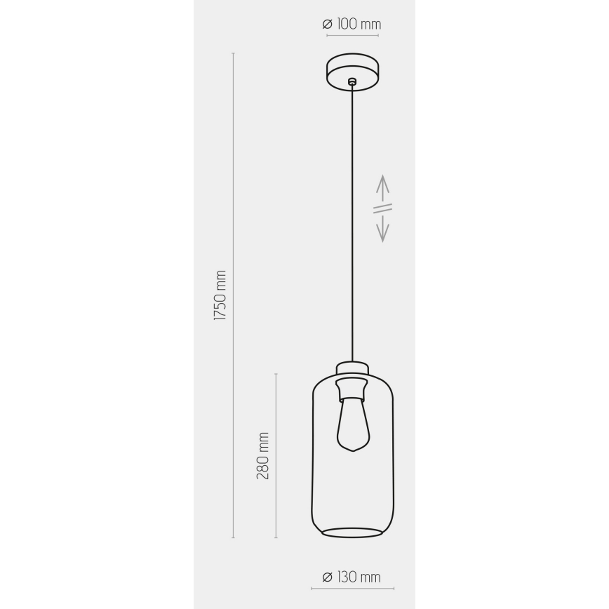 Luster na sajli MARCO 1xE27/60W/230V crna