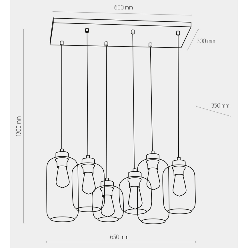 Luster na sajli MARCO 5xE27/60W/230V bijela