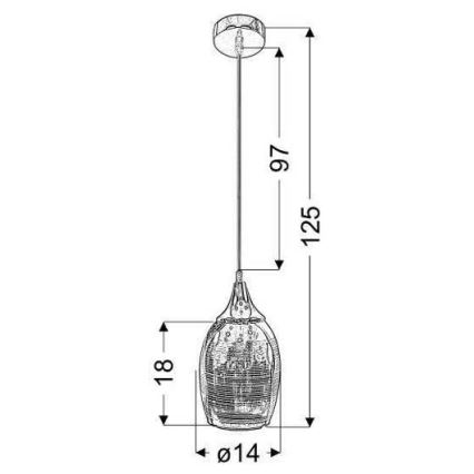 Luster na sajli MARINA 1xE27/60W/230V bakar