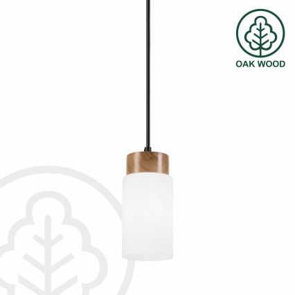 Luster na sajli MARKUS 1xE27/15W/230V crna/hrast