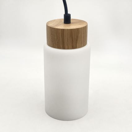 Luster na sajli MARKUS 1xE27/15W/230V crna/hrast