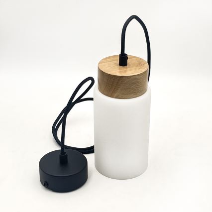 Luster na sajli MARKUS 1xE27/15W/230V crna/hrast