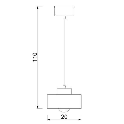 Luster na sajli MARTI 1xE27/15W/230V bijela/sjajni krom