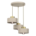 Luster na sajli MARTI 3xE27/15W/230V bež/zlatna